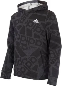 New Adidas Boy's Youth Tech Fleece Allover Print Hoodie Black Size XL 18-20 - Picture 1 of 5