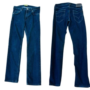 Authentic VTG Versace Jeans Men’s Denim Jeans Metal Plaque Italy Dark Wash 32 - Picture 1 of 10