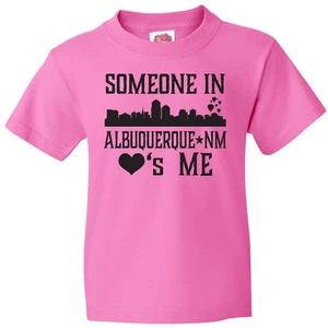 Inktastic Albuquerque New Mexico Someone Loves Me Skyline Youth T-Shirt Cities U - Picture 1 of 9