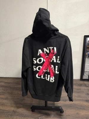 Sudadera con Capucha Anti Social Social Club Cancelada Rosa X Negra Para Hombre Mediana M Foto 1 de 4