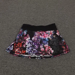 Lululemon Skort Womens 4 Black Multicolor Floral Tiered Athletic Tennis Running - Picture 1 of 9