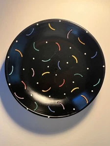 RARE 2001 LUNA GARCIA Ceramic Black SERVING BOWL Studio Pottery 13.5"D Signed - Picture 1 of 6