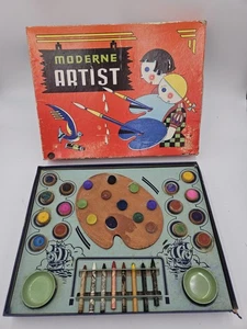 Vintage 1930s? American Toy Works Moderne Artist Paint Art Set ATW New York USA - Picture 1 of 24