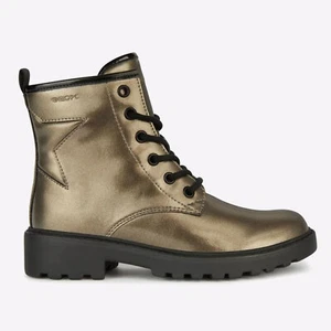 Geox J CASEY Junior Girls Designer Dress Fashion Casual Ankle Boots Gold - Picture 1 of 5