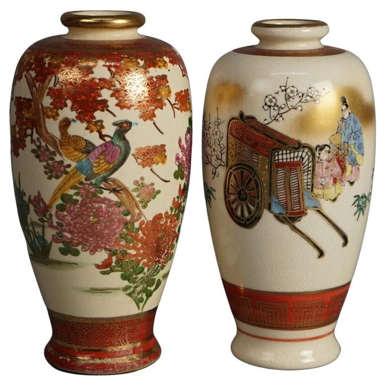 1900 - 1940 年日本古董瓷器和陶器红色花瓶| eBay