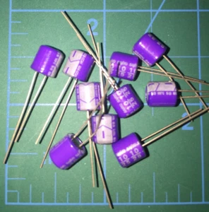 QTY30 SANYO OS-CON 10UF 25V RADIAL 10ufd 25v SOLID POLYMER CAPS - Picture 1 of 3
