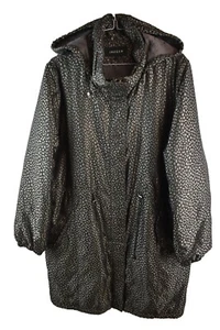 Jaeger Womans Hooded Long Anorak PArka JAkcet Size 16 Outdoors Leopard Print - Picture 1 of 8