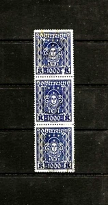 1922-24 Austria, Block of 3, 1000 Krone, Definitive, SG 505 Michel 404, U - Picture 1 of 2