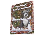 Please Come Home For Christmas Pitbull Dog Sitting In Window Blanket BLNKT54147