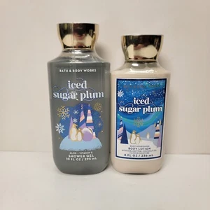 Bath & Body Works Iced Sugar Plum Body Lotion & Shower Gel Set of 2 New Sealed - Picture 1 of 4
