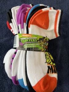 TEENAGE MUTANT NINJA TURTLES 10 PACK BOYS ANKLE SOCKS SZ 6-8 NICKELODEON NEW - Picture 1 of 10