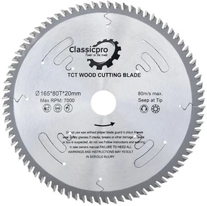 Classicpro 165mm 80T TCT Kreissägeblatt für Makita, DeWalt, Bosch - Bild 1 von 3