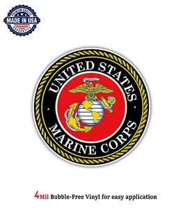 USMC MARINE CORP SEAL VINYL DECAL STICKER CAR TRUCK OFFICIAL SELLER 4MIL US MADE - Picture 1 of 2