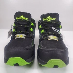 Nautilus N1779 Safety Work Steel Toe Shoes Women's Size 6 M Black Green Neon - Picture 1 of 9