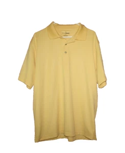 Grand Slam Golf Mens Polo Shirt Yellow Size L Collared Short Sleeves 1/4 Button - Picture 1 of 4