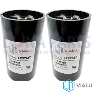 Paquete de 2 - VIALU - 216-259 uf/MFD 220-250 VAC condensador de arranque redondo 50/60 Hz - Imagen 1 de 4