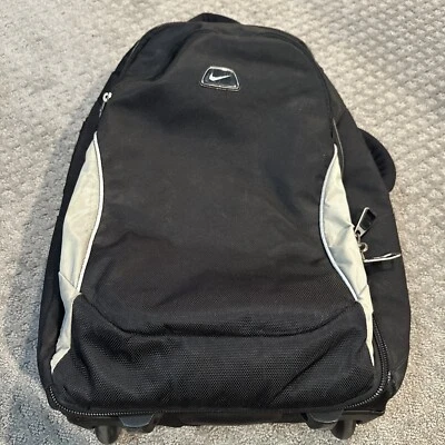 Vintage Nike Suitcase 21"x14” Carry On Black Cordura Rolling Bag Black Luggage - Image 1 of 4