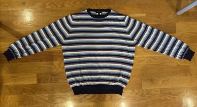 Barney’s New York Men’s Striped Cotton Sweater Size XL - Image 1 of 3