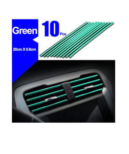 10x Car Air Conditioner Outlet Decorative Moulding Trim Strips Green For Renault