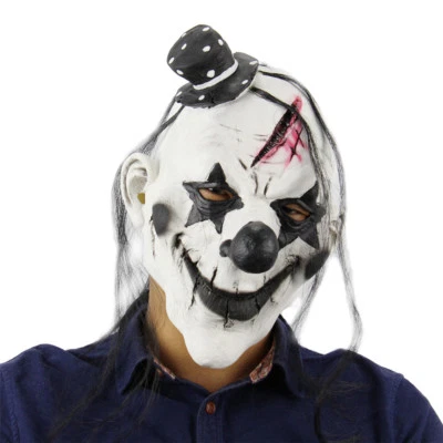 Horror Clown Mask Face Latex Adult Masquerade Party Cosplay Halloween Costumes - Image 1 of 4
