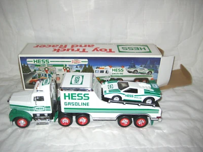 MIB HESS Toy Truck Carrier and Racer Car & Working Lights in Original Box - Image 1 of 4