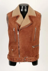 Brunello Cucinelli Leather Shearling Motorcycle Biker Vest - New - $7395 Retail - Picture 1 of 20
