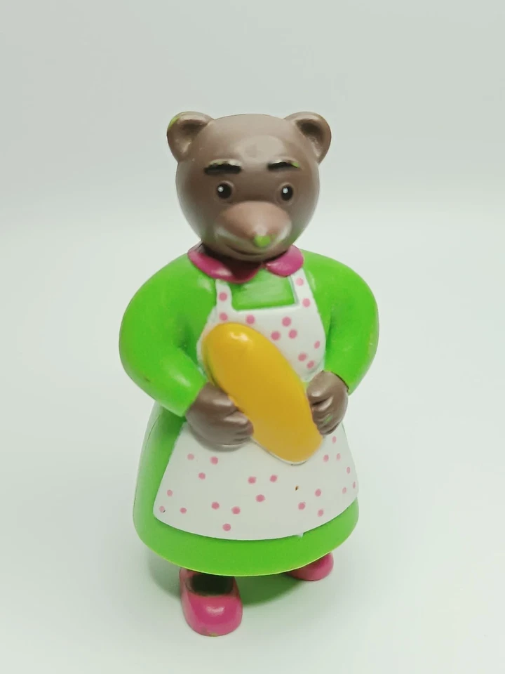 Figurine Vintage Bayard Petit Ours Brun Maman avec son pain 70s environ 5 cm - Photo 1/1