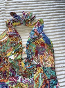 Traje de baño de una pieza Bleu Rod Beattie con volantes delantero cachemira talla 14 nuevo - Imagen 1 de 5