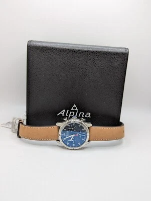 Reloj Pulsera Alpina Startimer Azul Petróleo Piloto Cuarzo Cronógrafo Fecha Grande Foto 1 de 4