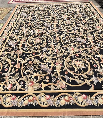 Large Hand-Made Tapestry/Area Rug w/ Floral and Fruit Design - Изображение 1 из 4