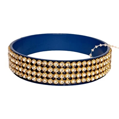 NUEVO Brazalete Brazalete My Style Moda Brillo Color Azul Dorado  Foto 1 de 4