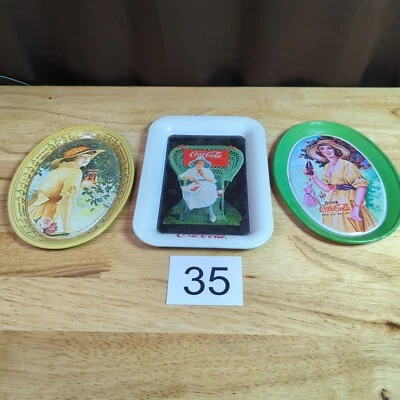 Vintage Graphic Design Coca Cola Trays Set Of 3 - Image 1 of 4