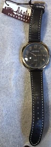 Vintage TOKYObay Quartz Watch Gold Tone & Dark Brown Leather Band Design - Picture 1 of 21