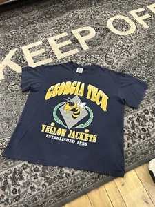 Size XL-Ebert Georgia Tech vintage T shirt - Picture 1 of 8