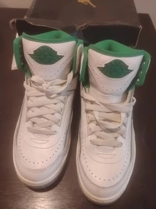 Nike Air Jordan 2 Retro Kid's Basketball Shoes, 5 US, Green/White DQ8562 103 - Picture 1 of 11