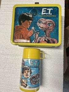 Vintage E.T. The Extra-Terrestrial Metal Lunchbox Lunch Box Thermos Nice! - Picture 1 of 9