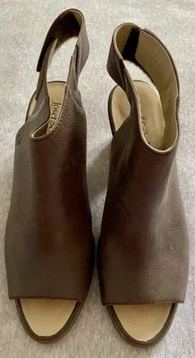 Josef Seibel Bonnie Open Toe Sandal Women 39 /9 Brown Leather Hook & Loop Shoe - Image 1 of 4