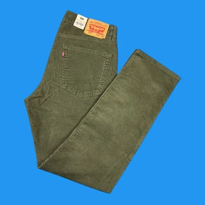 Levis 511 Mens Size 36x32 Slim Fit Tapered Stretch Green 5 Pocket Corduroy Pants - Image 1 of 4