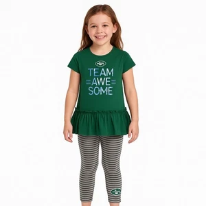 NWT New York Jets Girls’ “Team Awesome” 2-Piece Outfit – Size Medium (5–6) - Picture 1 of 6