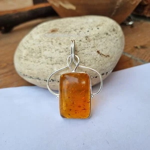 Amber Gemstone 925 Sterling Silver Handmade Beautiful Gift Her Pendant PG3952 - Picture 1 of 4
