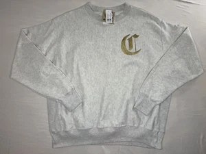 New Champion Reverse Weave Sweater Men XL Gray Crewneck Embroidered Jumper - Picture 1 of 14