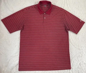 Nike Golf Poloshirt Herren Größe L Rot Streifen Kurzarm Leicht - Bild 1 von 9