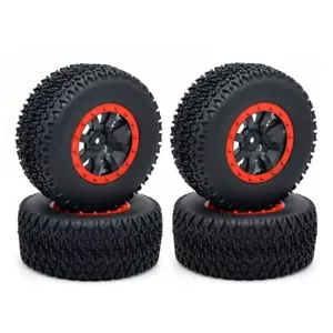 4x Ruota Pneumatici Auto RC Corso Corto 12mm Esagonale per 1/10 RC Camion Traxxas Slash VKAR - Foto 1 di 7