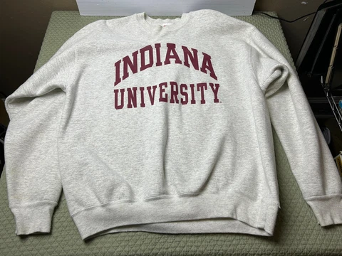 Vintage University Of Indiana Hoosiers Sweatshirt Pullover Gray USA Size XL Cover