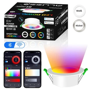ALUSSO Smart LED Einbaustrahler 6W RGB+CCT WIFI Bluetooth Dimmbar Deckenleuchte - Bild 1 von 19