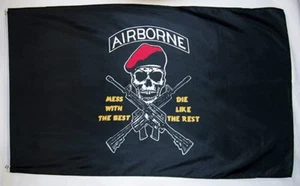 Army Airborne mess w/ best die like rest 2X3ft FLAG superior quality USA seller - Picture 1 of 4