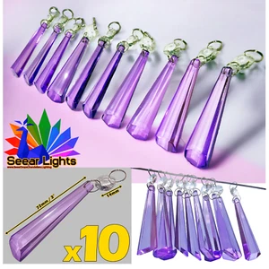 10 cristales de araña lila de hielo de 3" prismas de vidrio de colección cuentas de boda gotas - Imagen 1 de 13