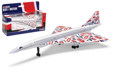 MODELLINO AEREO STATICO CORGI CONCORDE BEST OF BRITISH MODELLISMO SCALA 185mm - Immagine 1 di 4