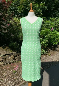 Bandolera Green & White Floral Stretch Bodycon Dress Size 12 (Small Fit) Unworn - Picture 1 of 12
