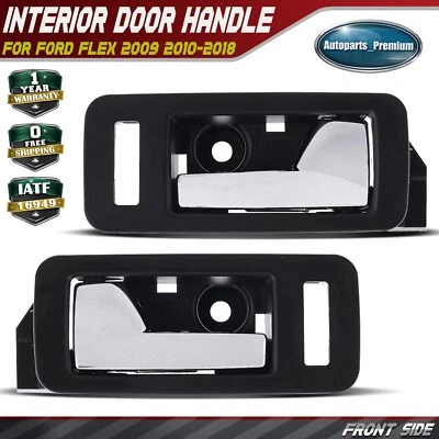 2x Manija de puerta interior delantera negra y cromada para Ford Flex 2009 2010-2018 Foto 1 de 4